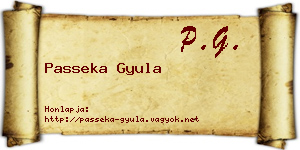 Passeka Gyula névjegykártya